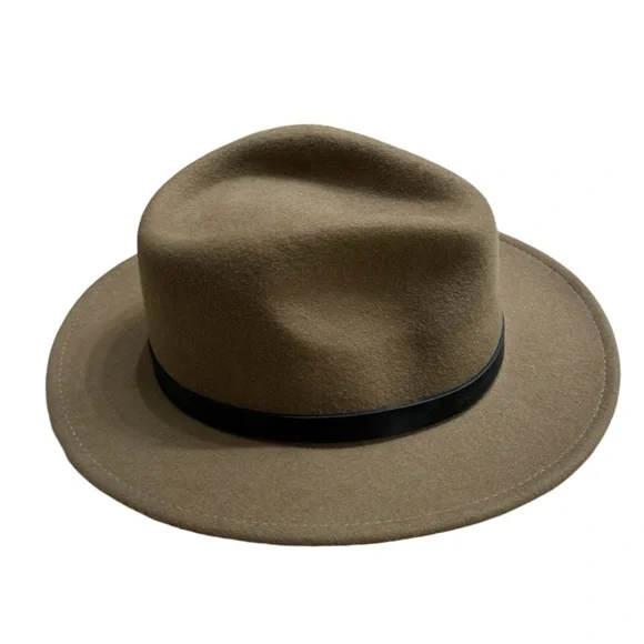 High End Brixton Mfg Co Tan Felt Men’s S 7 Fedora Hat MINTY - Picture 3 of 11